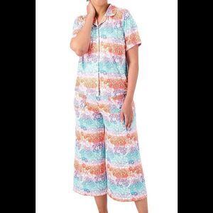 Bumblebella Women's Dreamy Jersey Notch Collar & Pant Pajama Bold - Regular
